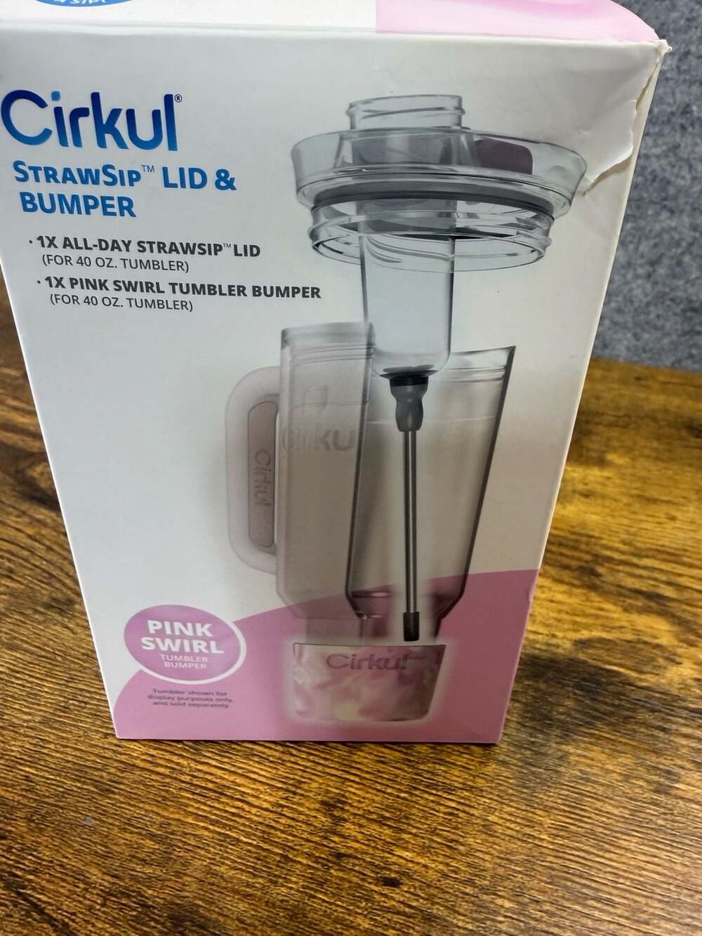 Cirkul All-Day StrawSip Lid & Bumper for 40 oz. Tumbler - Pink Swirl